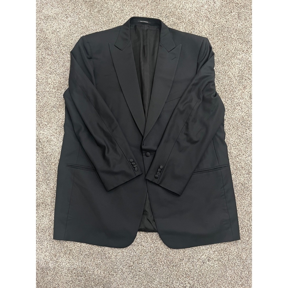 Ermenegildo Zegna Mens Black 100% Wool Tuxedo Blazer Jacket Fit Rom‎ 60L US 50L